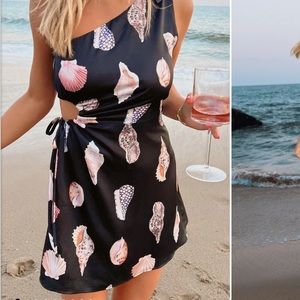 Show me you mumu kenz mini dress seashell one shoulder cut out mini dress